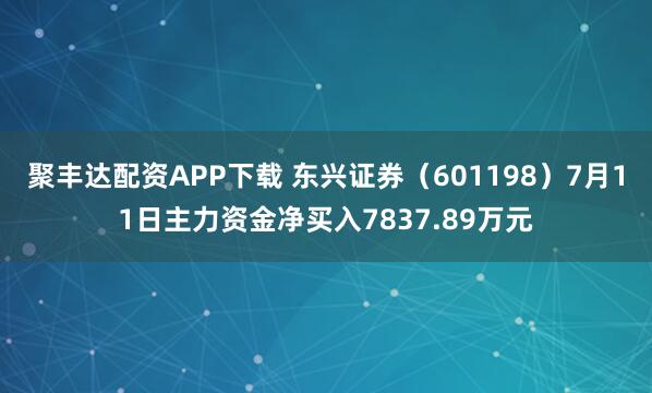 聚丰达配资APP下载 东兴证券（601198）7月11日主力资金净买入7837.89万元