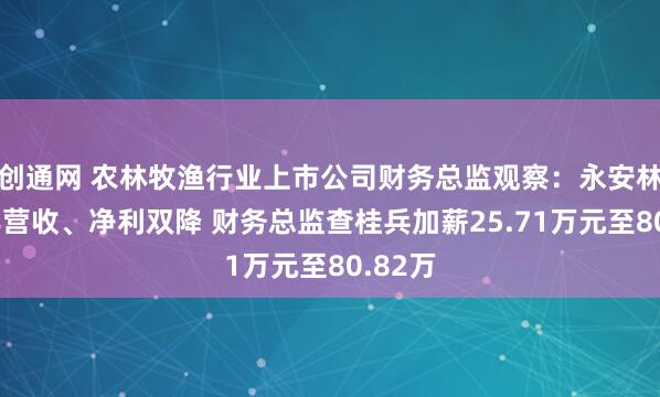 创通网 农林牧渔行业上市公司财务总监观察：永安林业去年营收、净利双降 财务总监查桂兵加薪25.71万元至80.82万