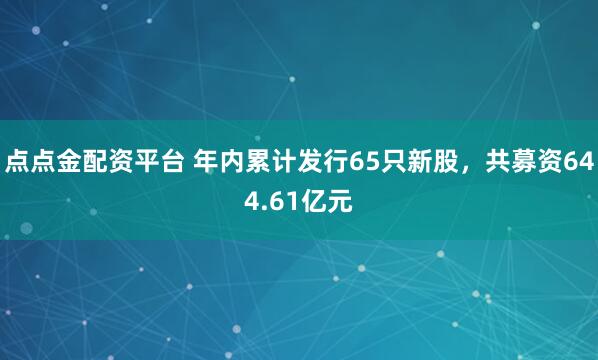 点点金配资平台 年内累计发行65只新股，共募资644.61亿元